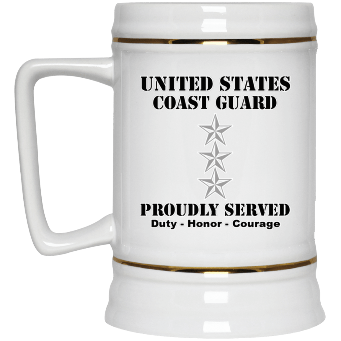 US Coast Guard O-9 Vice Admiral O9 VADM Flag Officer Ranks White Coffee Mug - Stainless Travel Mug-Mug-USCG-Officer-Veterans Nation