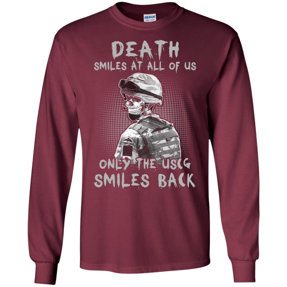 Death Smiles At All Of Us - Only The US Coast Guard Smiles Back Men T Shirt On Front-TShirt-USCG-Veterans Nation