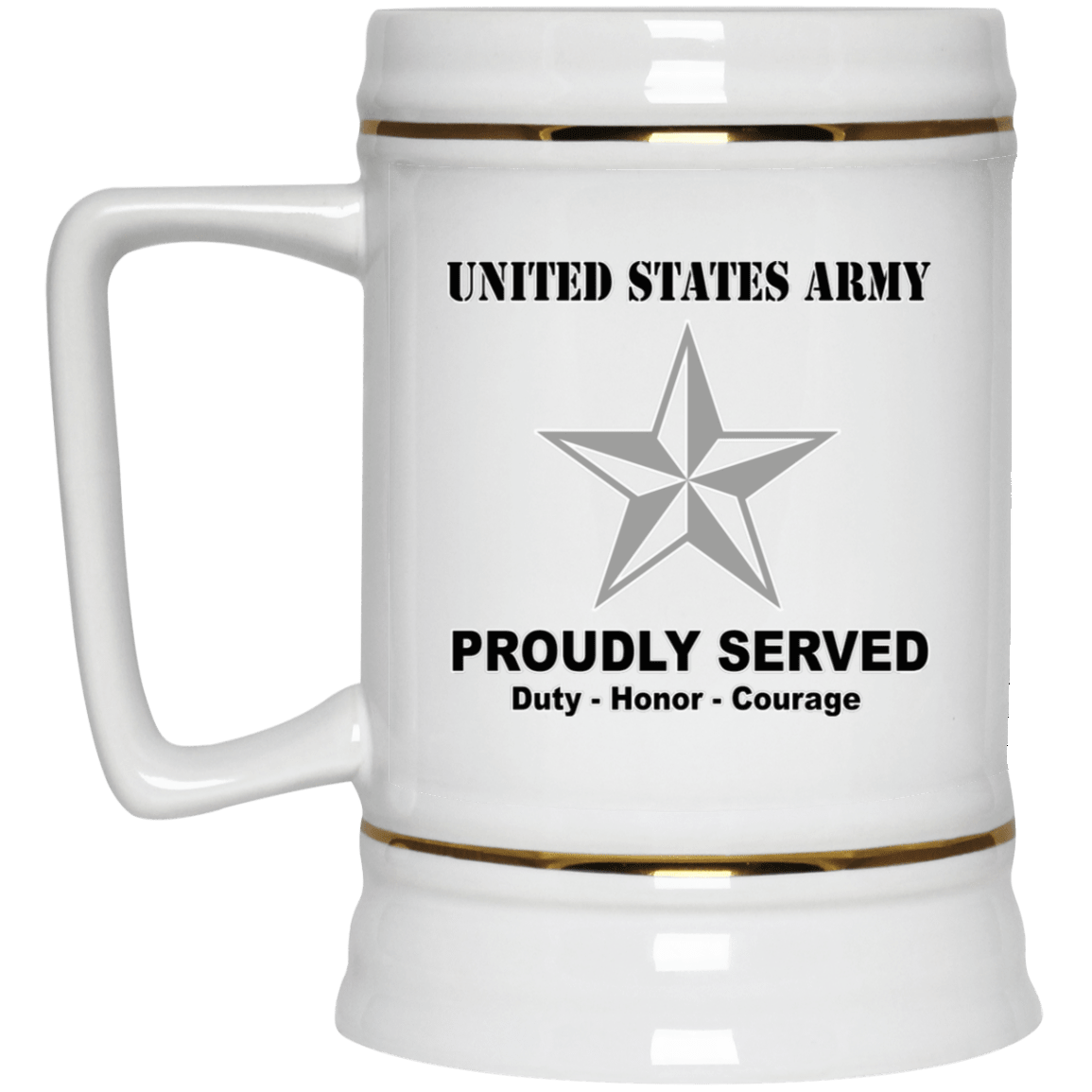 US Army O-7 Brigadier General O7 BG General Officer Ranks White Coffee Mug - Stainless Travel Mug-Mug-Army-Ranks-Veterans Nation