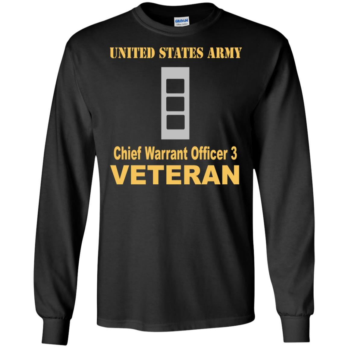 US Army W-3 Chief Warrant Officer 3 W3 CW3 Warrant Officer Veteran Men T Shirt On Front-TShirt-Army-Veterans Nation