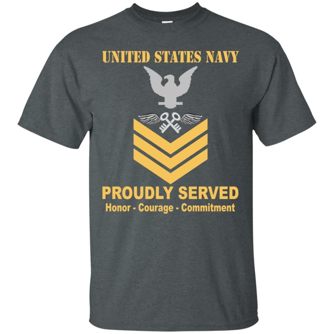 Navy Aviation Storekeeper Navy AK E-6 Rating Badges Proudly Served T-Shirt For Men On Front-TShirt-Navy-Veterans Nation