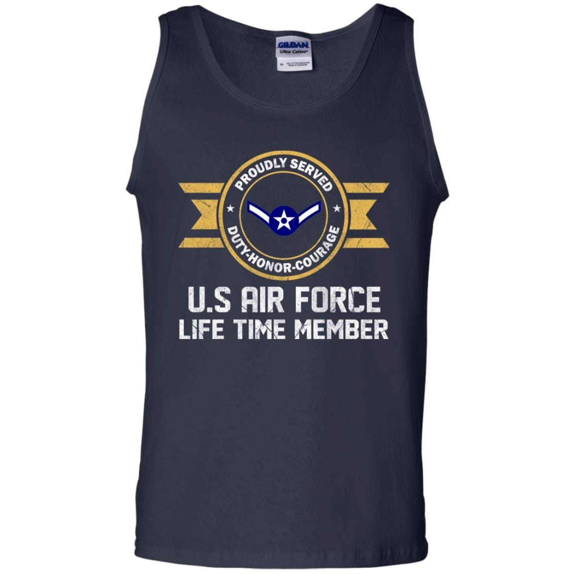 Life time member-US Air Force E-2 Airman Amn E2 Ranks Enlisted Airman Rank Men T Shirt On Front-TShirt-USAF-Veterans Nation