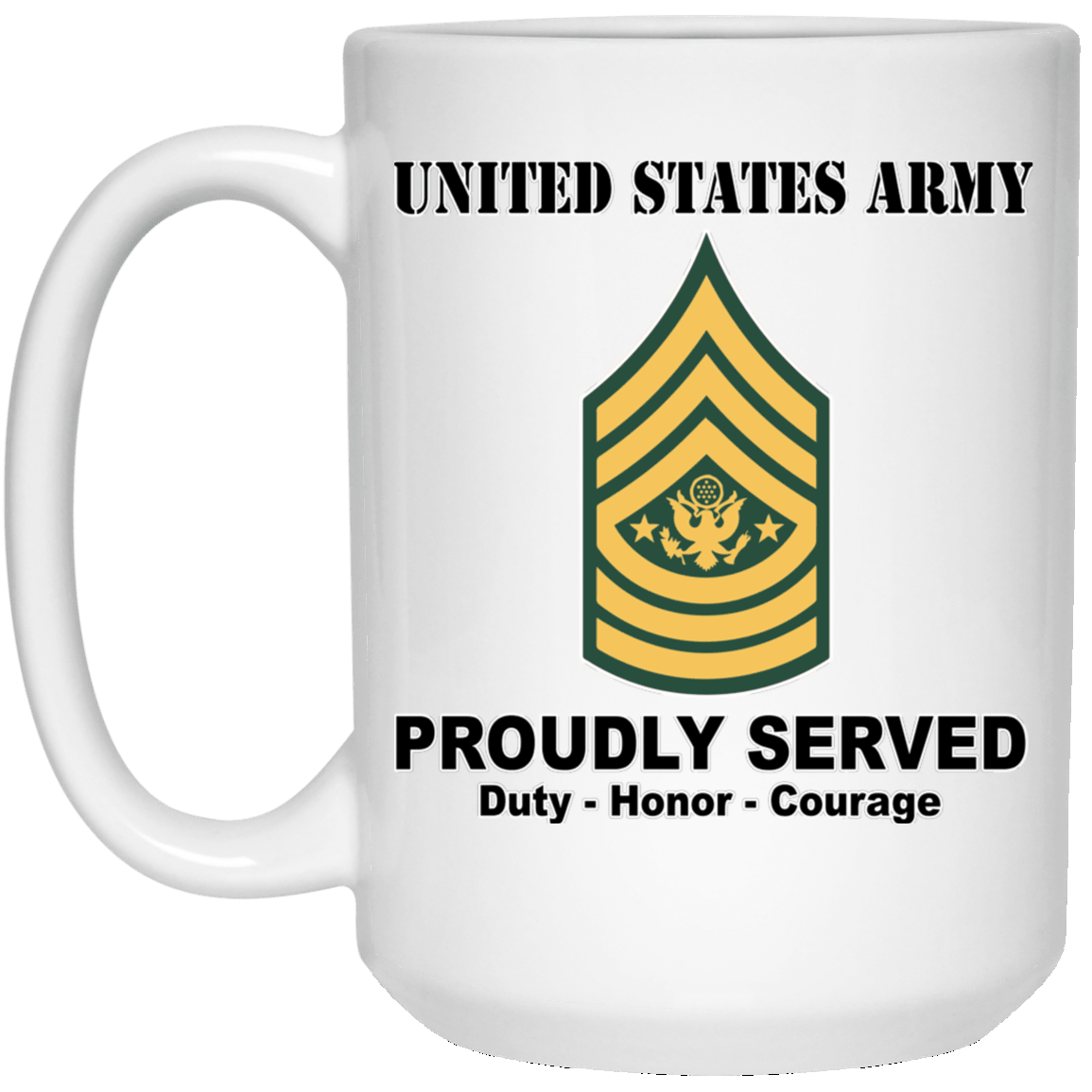 US Army E-9 Sergeant Major of the Army E9 SMA Noncommissioned Officer (Special) Ranks White Coffee Mug - Stainless Travel Mug-Mug-Army-Ranks-Veterans Nation