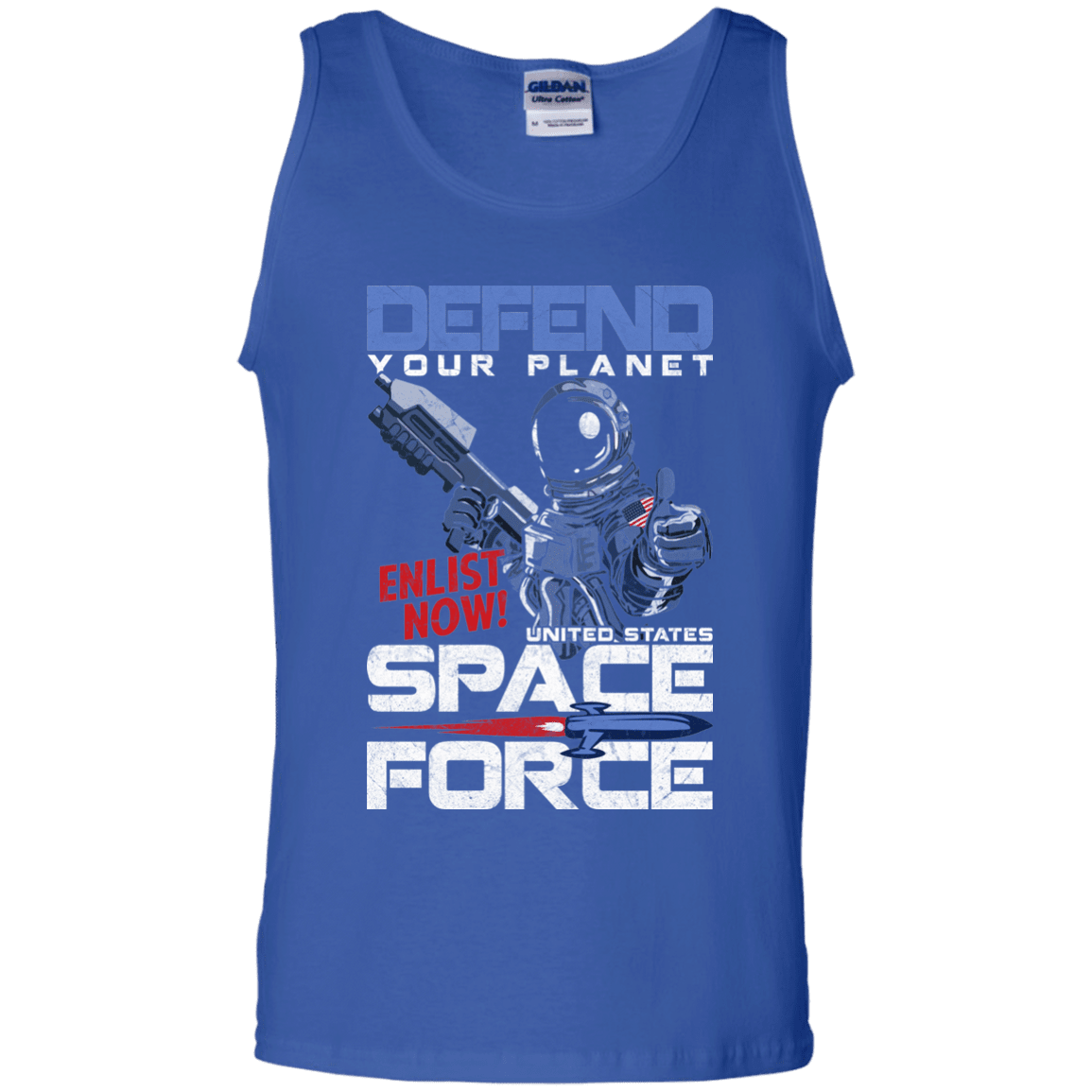 Defend Your Planet Space Force Men Front Tank Top-TShirt-USAF-Veterans Nation