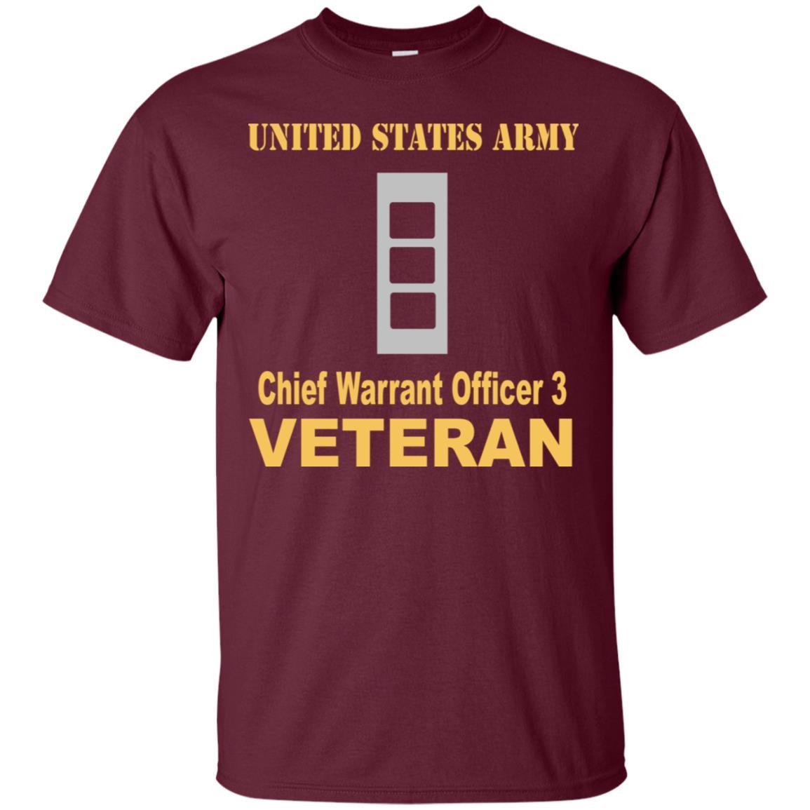 US Army W-3 Chief Warrant Officer 3 W3 CW3 Warrant Officer Veteran Men T Shirt On Front-TShirt-Army-Veterans Nation