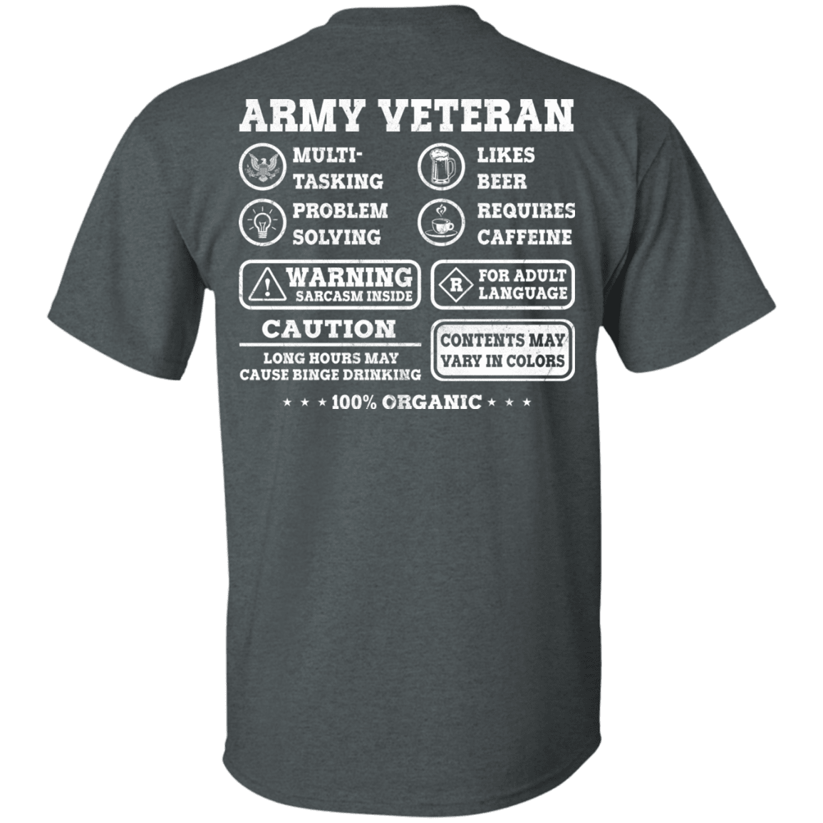 Army Veteran Multitasking Sarcasm Men Back T Shirts-TShirt-Army-Veterans Nation