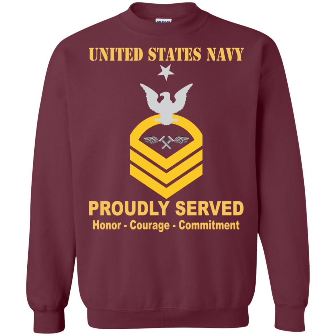 Navy Aviation Structural Mechanic Navy AM E-8 Rating Badges Proudly Served T-Shirt For Men On Front-TShirt-Navy-Veterans Nation