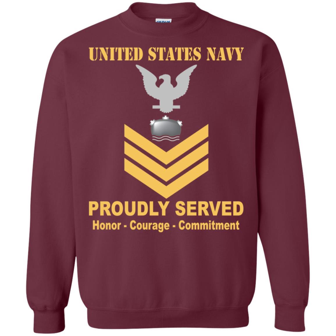 Navy Mineman Navy MN E-6 Rating Badges Proudly Served T-Shirt For Men On Front-TShirt-Navy-Veterans Nation