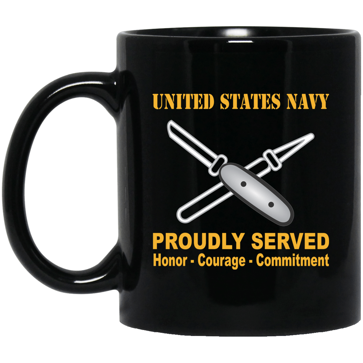 Navy Lithographer Navy LI Proudly Served Black Mug 11 oz - 15 oz-Mug-Navy-Rate-Veterans Nation