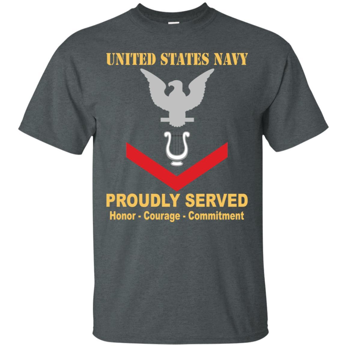 Navy Musician Navy MU E-4 Rating Badges Proudly Served T-Shirt For Men On Front-TShirt-Navy-Veterans Nation