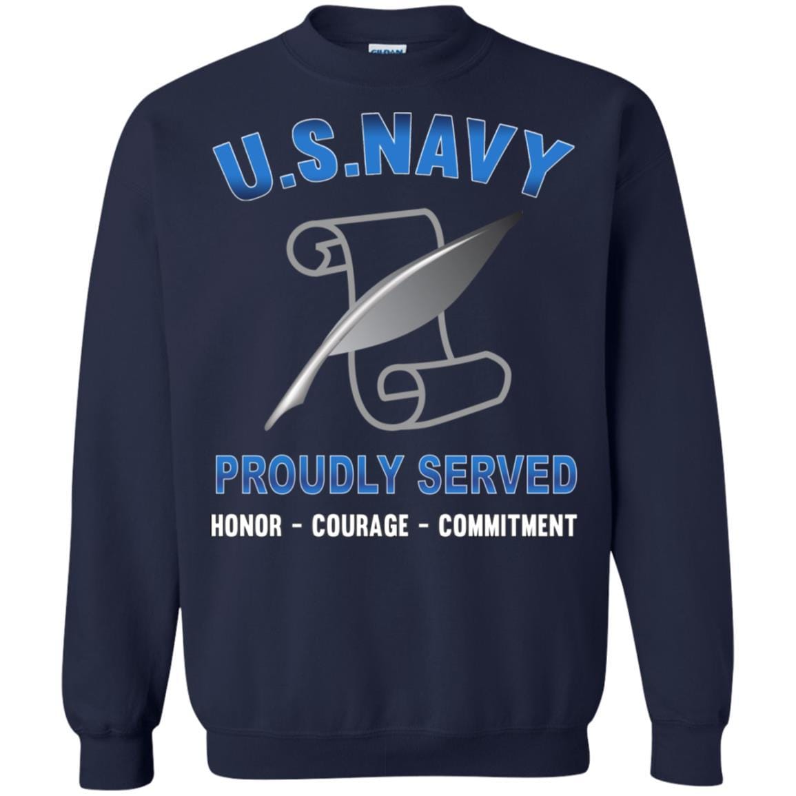 Navy Journalist Navy JO - Proudly Served T-Shirt For Men On Front-TShirt-Navy-Veterans Nation