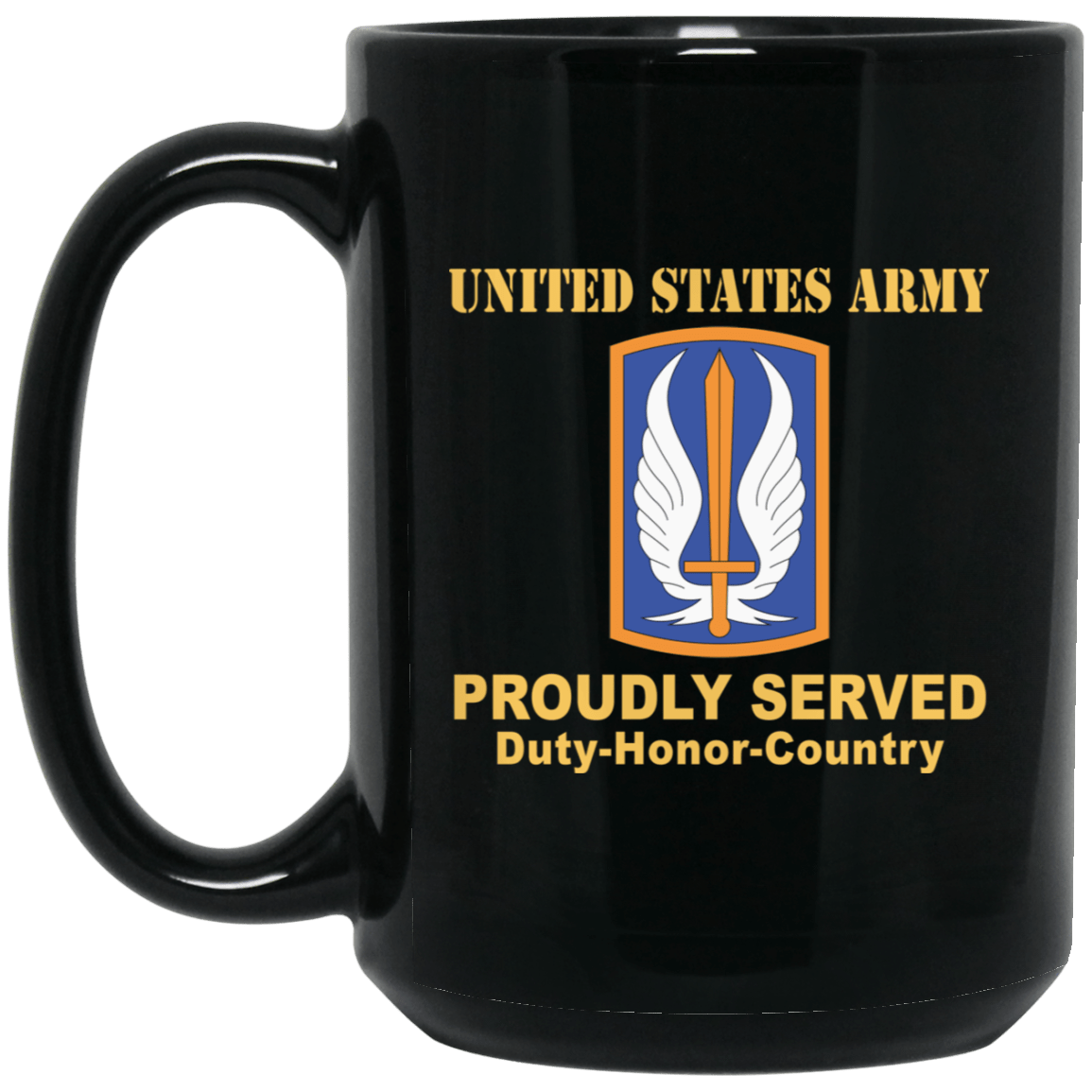 US ARMY 17TH AVIATION BRIGADE- 11 oz - 15 oz Black Mug-Mug-Army-CSIB-Veterans Nation