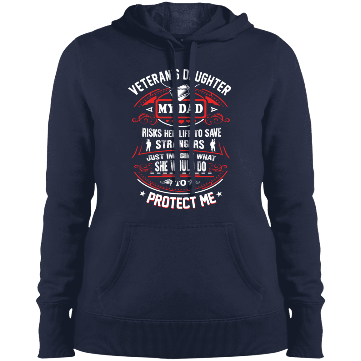 Military T-Shirt "Veteran Daughter My Dad Risk His Life To Protect Me"-TShirt-General-Veterans Nation