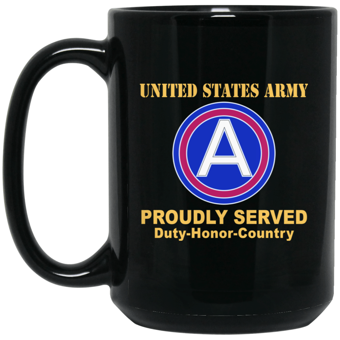 US ARMY CENTRAL CSIB- 11 oz - 15 oz Black Mug-Mug-Army-CSIB-Veterans Nation