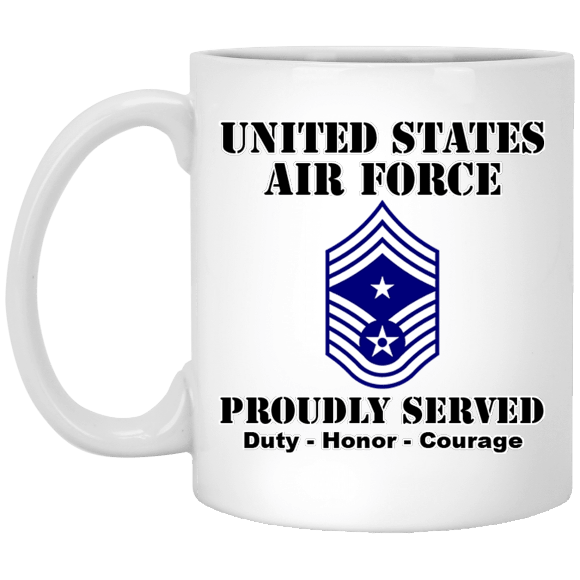 US Air Force E-9 Command Chief Master Sergeant CCM E9 Noncommissioned Officer Ranks White Coffee Mug - Stainless Travel Mug-Mug-USAF-Ranks-Veterans Nation