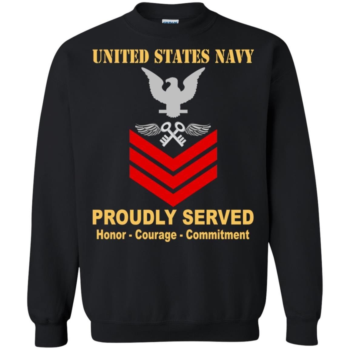 Navy Aviation Storekeeper Navy AK E-6 Rating Badges Proudly Served T-Shirt For Men On Front-TShirt-Navy-Veterans Nation