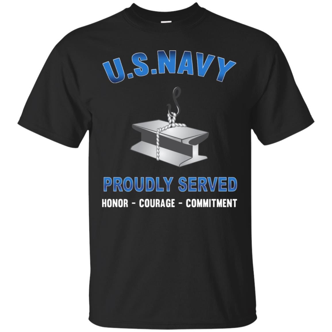 Navy Steelworker Navy SW - Proudly Served T-Shirt For Men On Front-TShirt-Navy-Veterans Nation