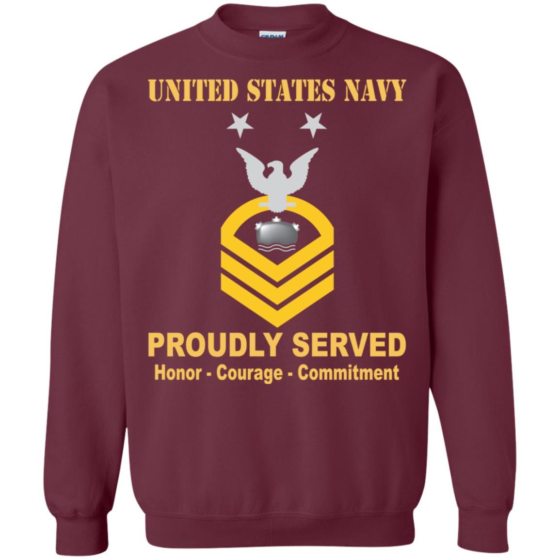 Navy Mineman Navy MN E-9 Rating Badges Proudly Served T-Shirt For Men On Front-TShirt-Navy-Veterans Nation