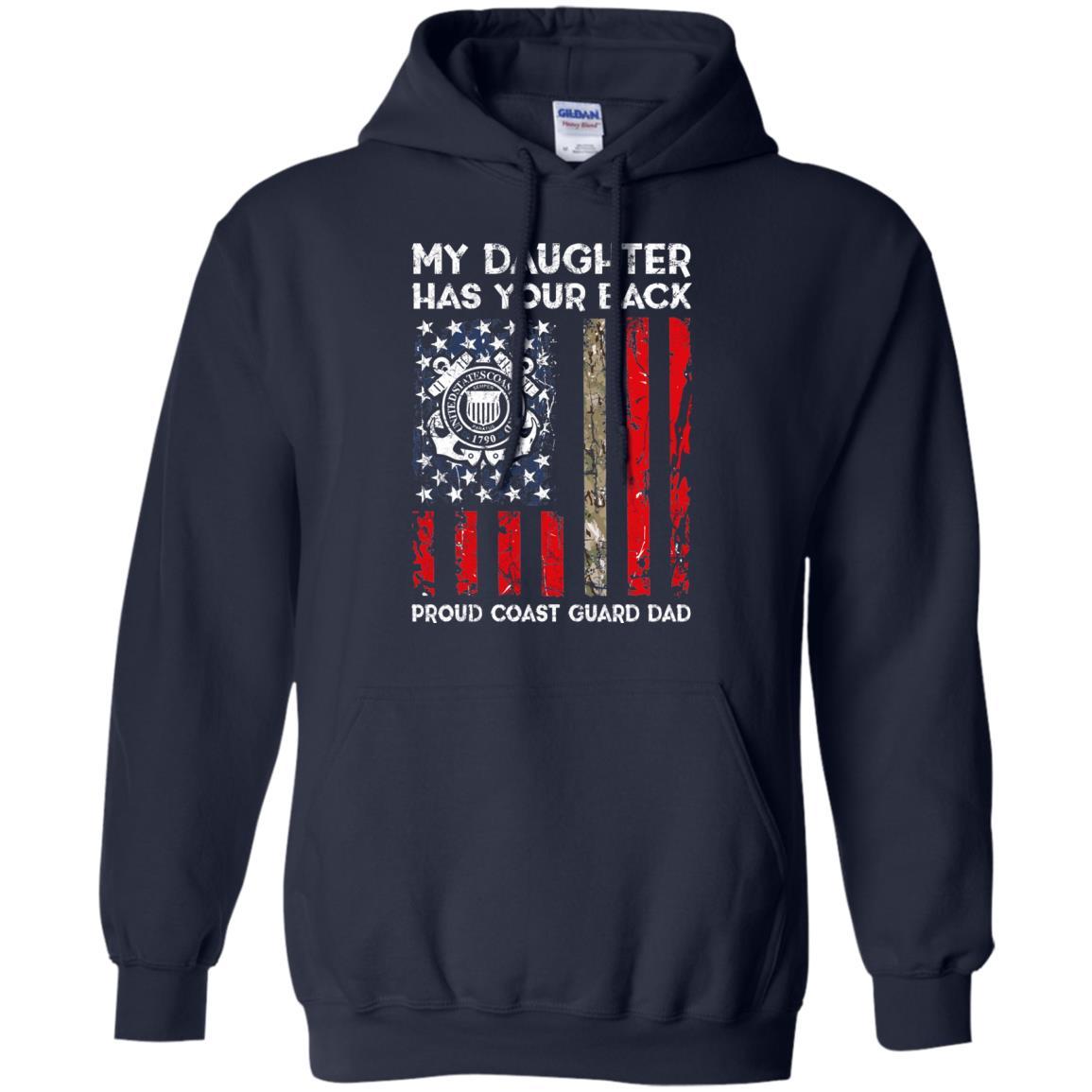 My Daughter Has Your Back - Proud Coast Guard Dad Men T Shirt On Front-TShirt-USCG-Veterans Nation