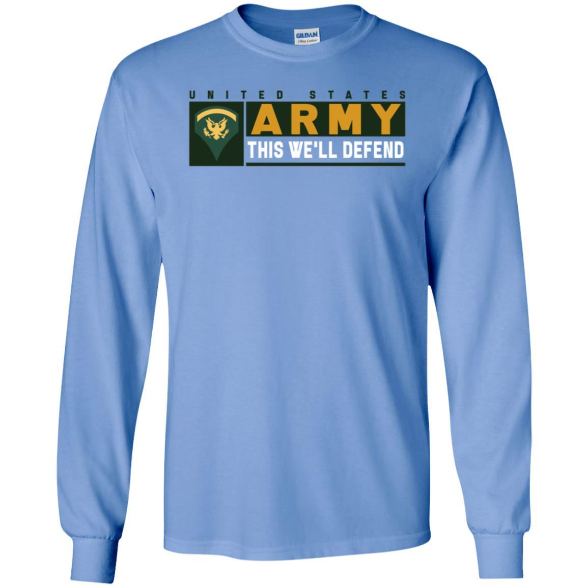 US Army E-5 SPC This We Will Defend Long Sleeve - Pullover Hoodie-TShirt-Army-Veterans Nation