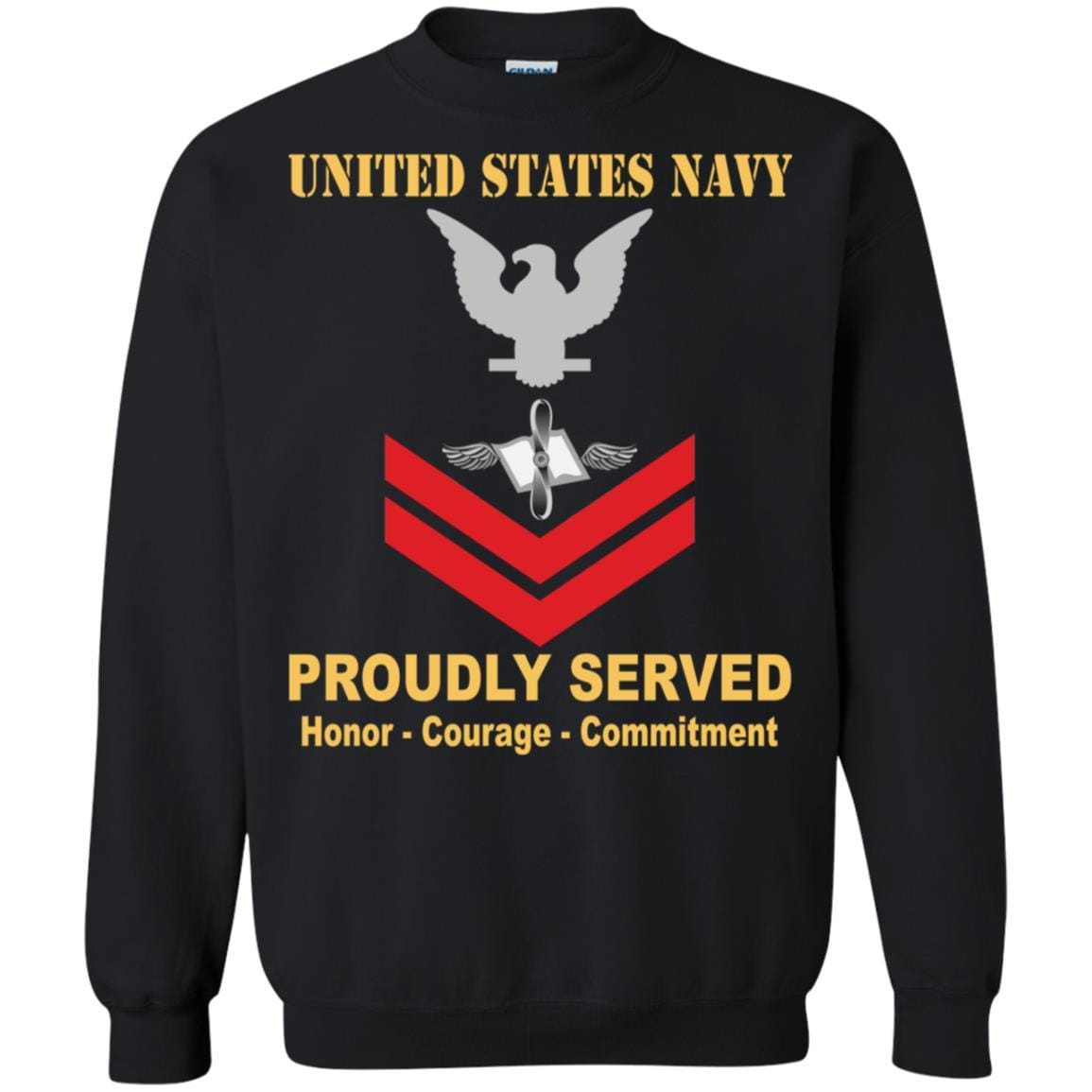 Navy Aviation Maintenance Administrationman Navy AZ E-5 Rating Badges Proudly Served T-Shirt For Men On Front-TShirt-Navy-Veterans Nation