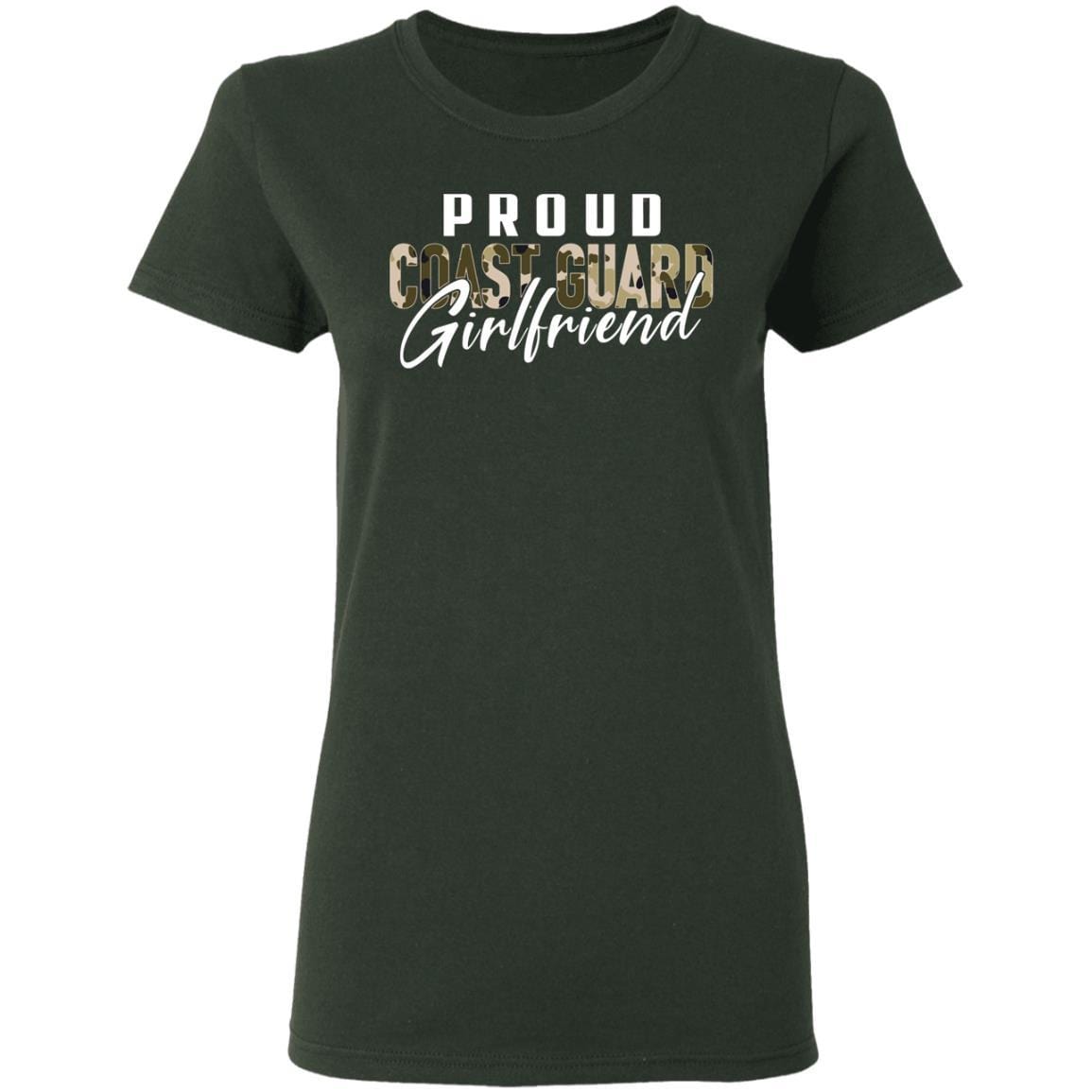 T-Shirt Proud Coast Guard Girlfriend Gildan Ladies' 5.3 oz.-T-Shirts-Veterans Nation