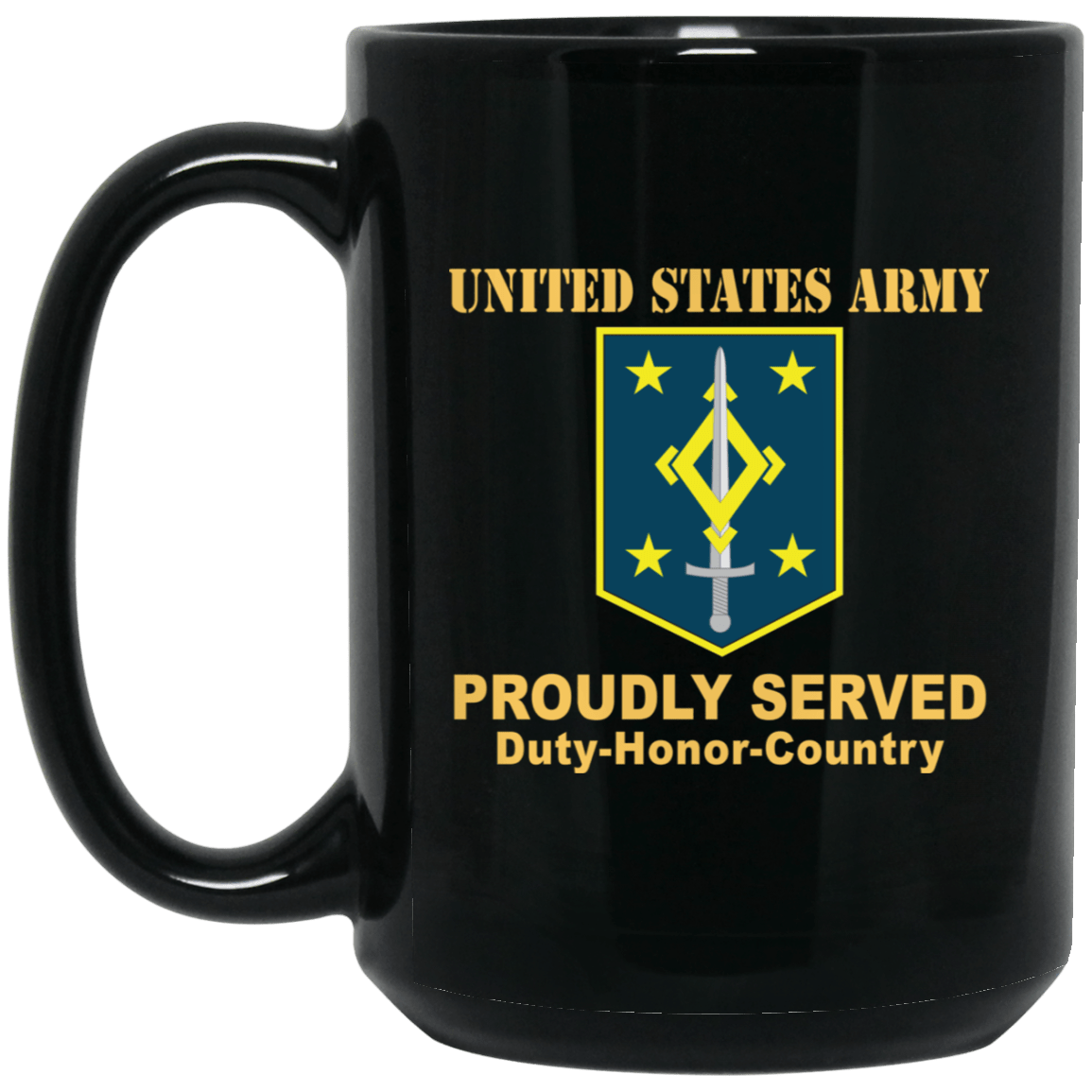 US ARMY 4TH MANEUVER ENHANCEMENT BRIGADE- 11 oz - 15 oz Black Mug-Mug-Army-CSIB-Veterans Nation