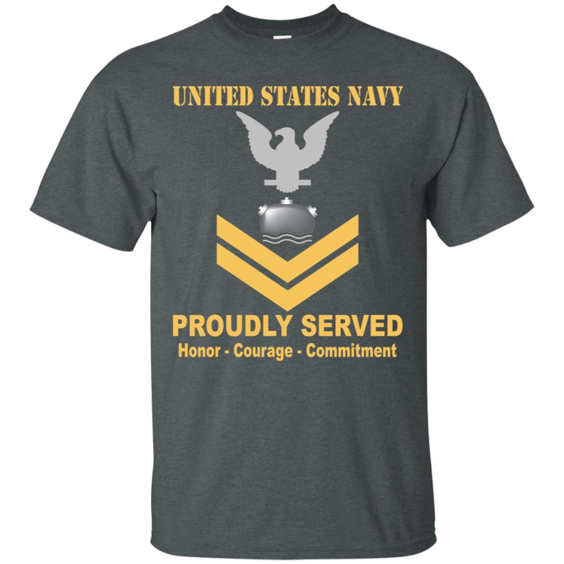 Navy Mineman Navy MN E-5 Rating Badges Proudly Served T-Shirt For Men On Front-TShirt-Navy-Veterans Nation