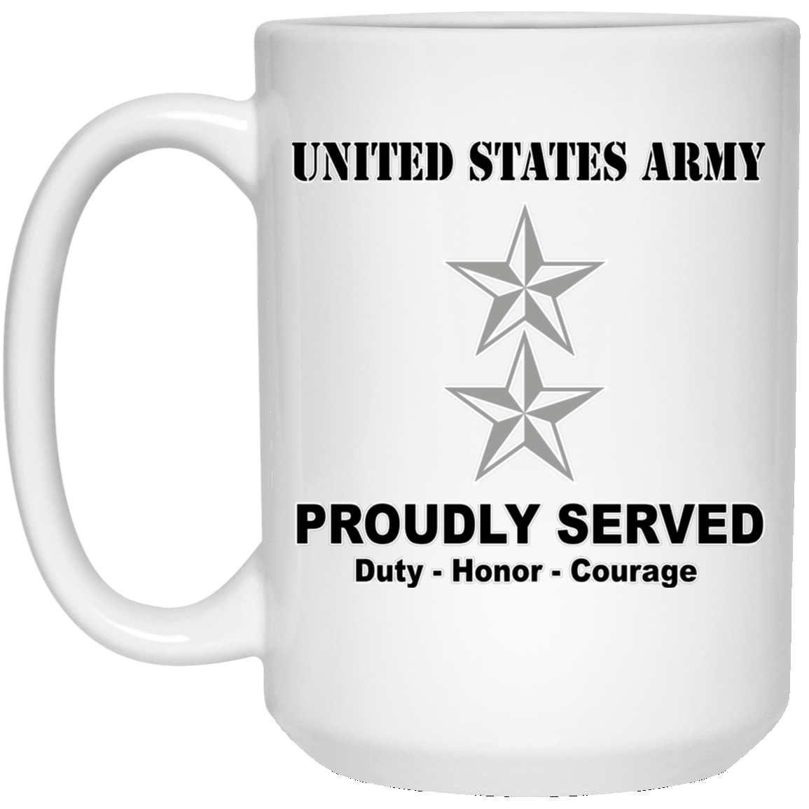 US Army O-8 Major General O8 MG General Officer Ranks White Coffee Mug - Stainless Travel Mug-Mug-Army-Ranks-Veterans Nation