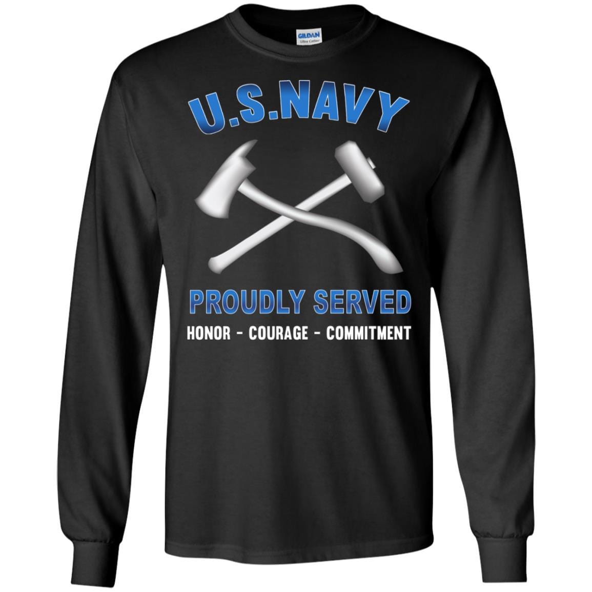 Navy Damage Controlman Navy DC - Proudly Served T-Shirt For Men On Front-TShirt-Navy-Veterans Nation