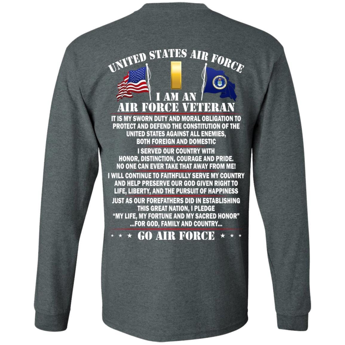 US Air Force O-1 Second Lieutenant 2d Lt O1 Commissioned Officer Ranks - Go Air Force T-Shirt On Back-TShirt-USAF-Veterans Nation