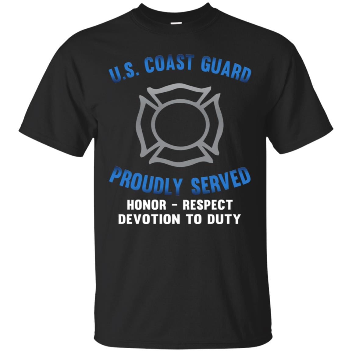 US Coast Guard Fire and Safety Specialist FF Logo Proudly Served T-Shirt For Men On Front-TShirt-USCG-Veterans Nation