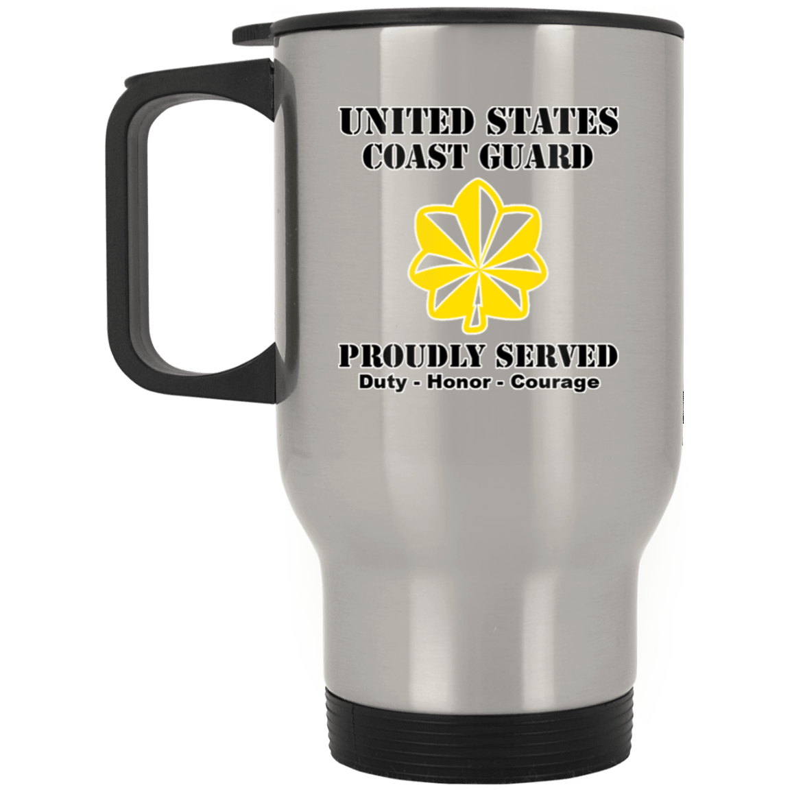 US Coast Guard O-4 Lieutenant Commander O4 LCDR Junior Officer Ranks White Coffee Mug - Stainless Travel Mug-Mug-USCG-Officer-Veterans Nation