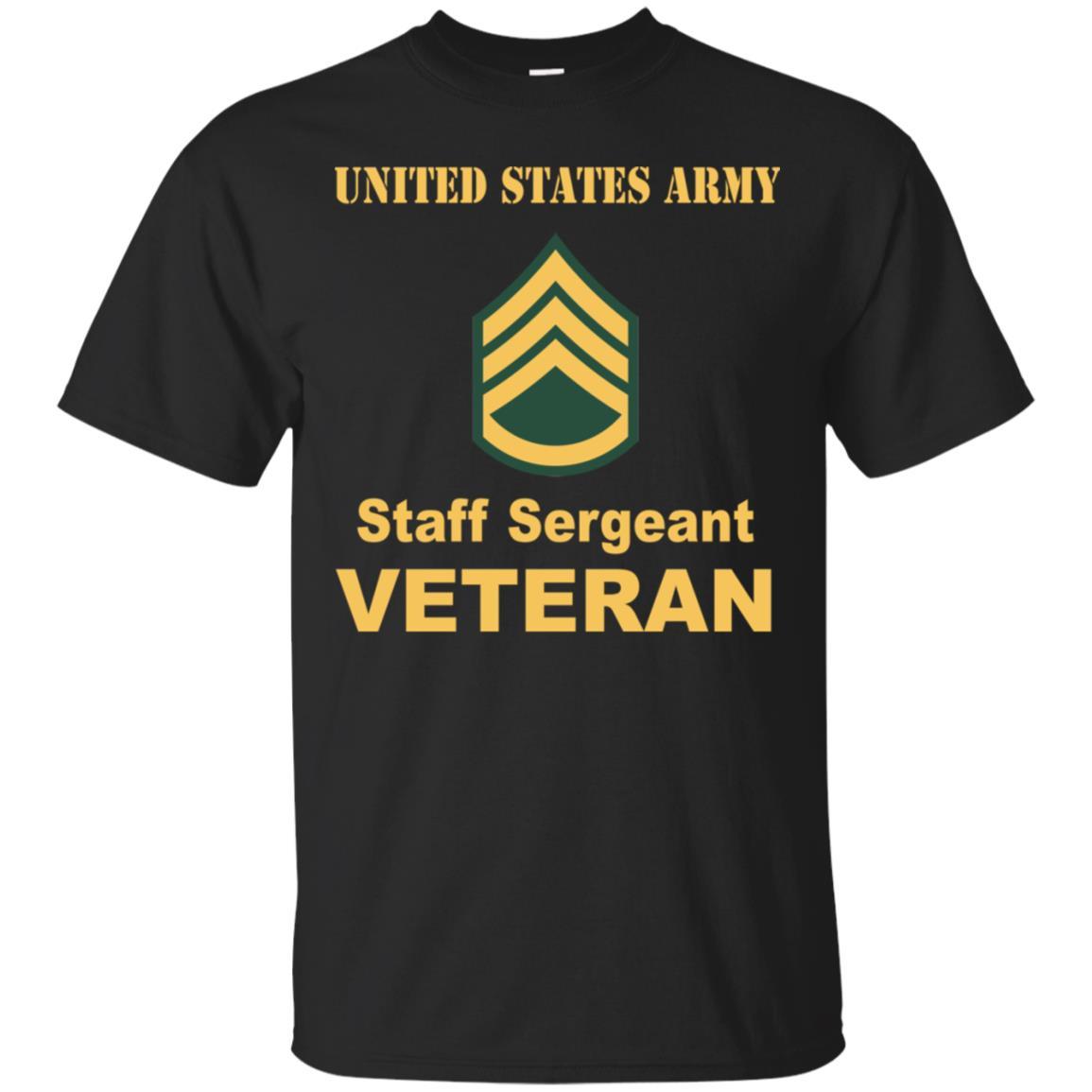 US Army E-6 Staff Sergeant E6 SSG Noncommissioned Officer Veteran Men T Shirt On Front-TShirt-Army-Veterans Nation