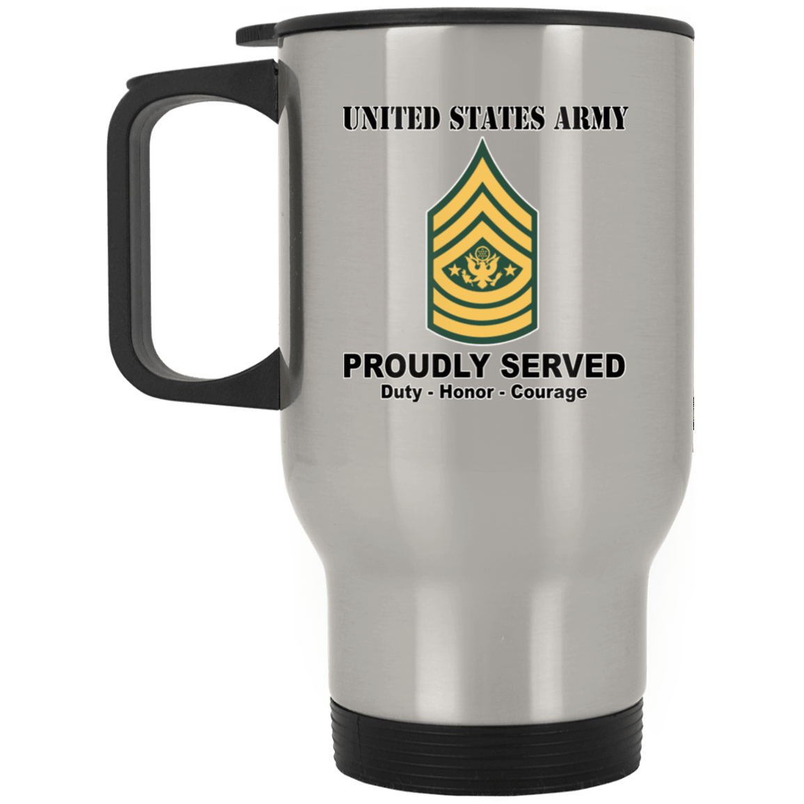 US Army E-9 Sergeant Major of the Army E9 SMA Noncommissioned Officer (Special) Ranks White Coffee Mug - Stainless Travel Mug-Mug-Army-Ranks-Veterans Nation