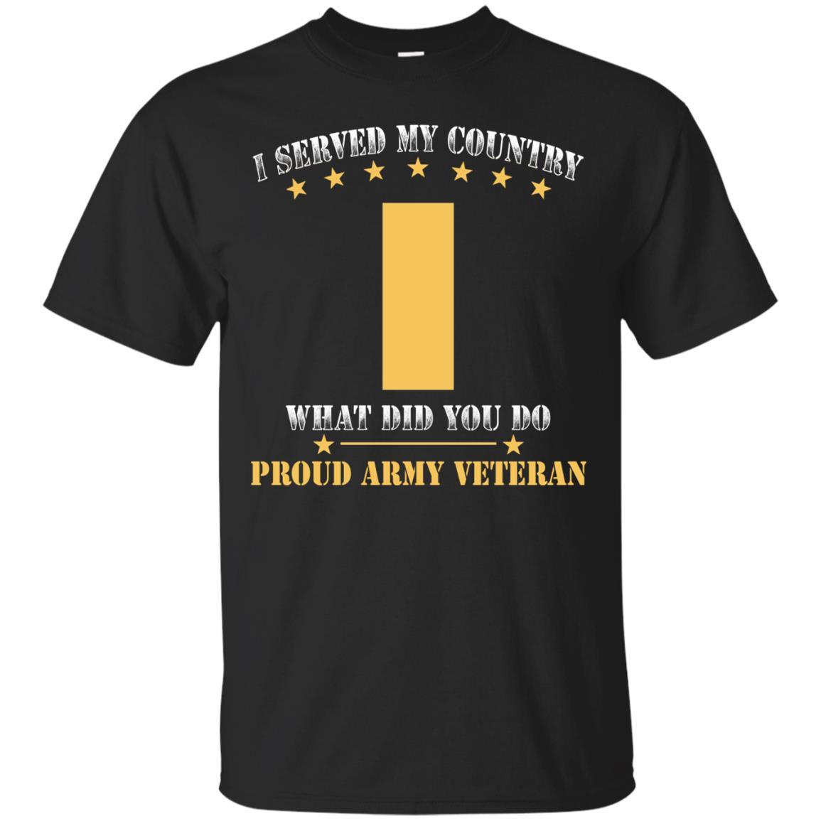 US Army O-1 Second Lieutenant O1 2LT Commissioned Officer Ranks Men Front T Shirt - Proud US Army Veteran-TShirt-Army-Veterans Nation