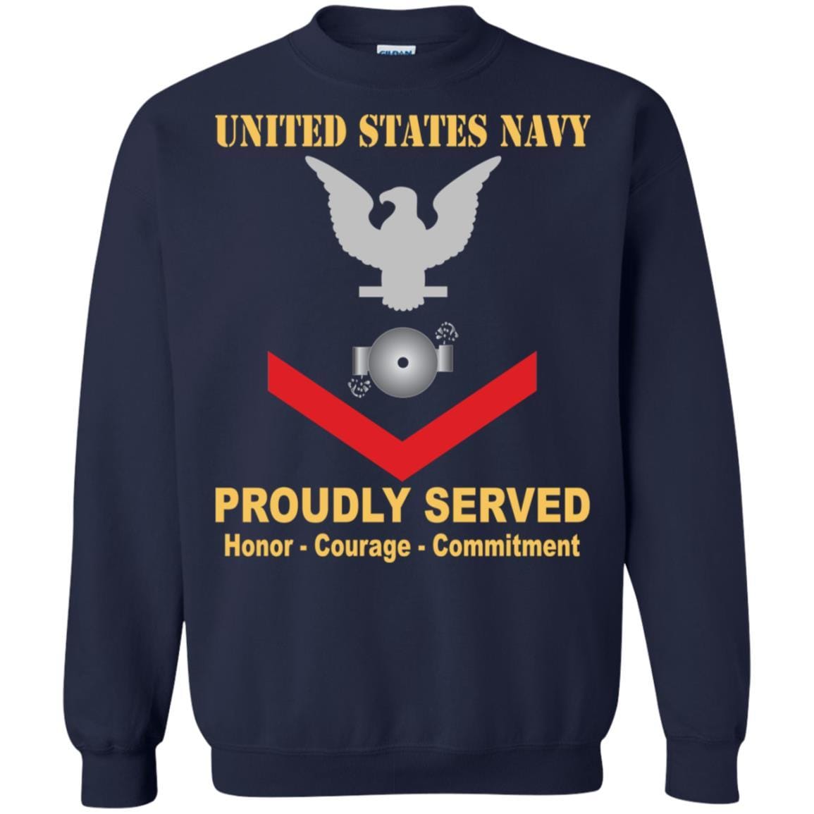 U.S Navy Boiler technician Navy BT E-4 Rating Badges Proudly Served T-Shirt For Men On Front-TShirt-Navy-Veterans Nation