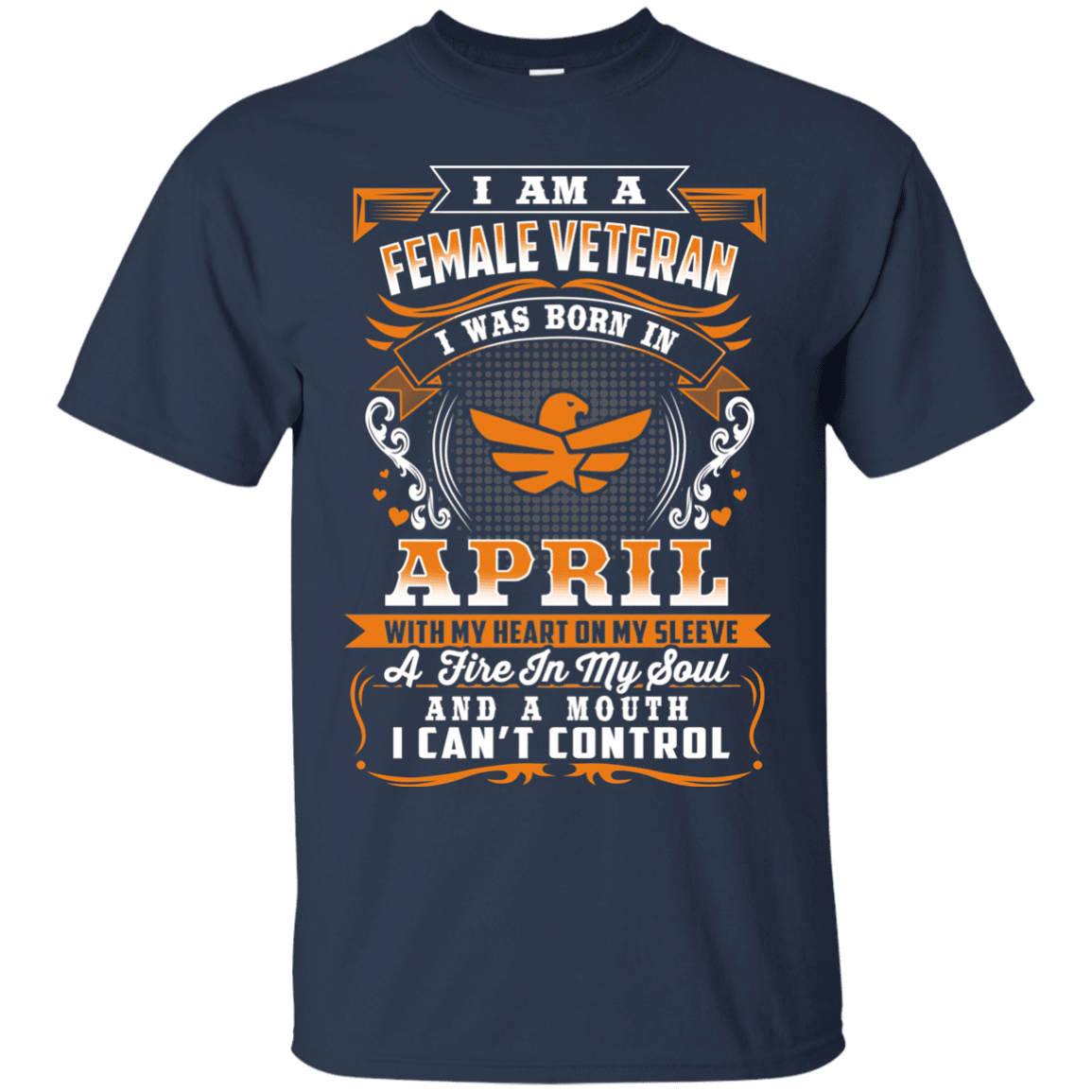 Military T-Shirt "Female Veteran Born In April"-TShirt-General-Veterans Nation