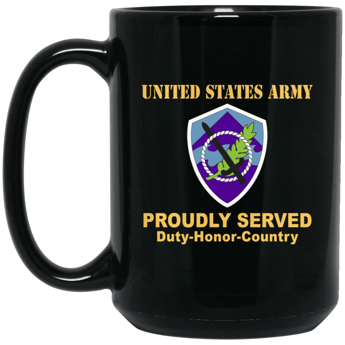 US ARMY 350 CIVIL AFFAIRS COMMAND- 11 oz - 15 oz Black Mug-Mug-Army-CSIB-Veterans Nation