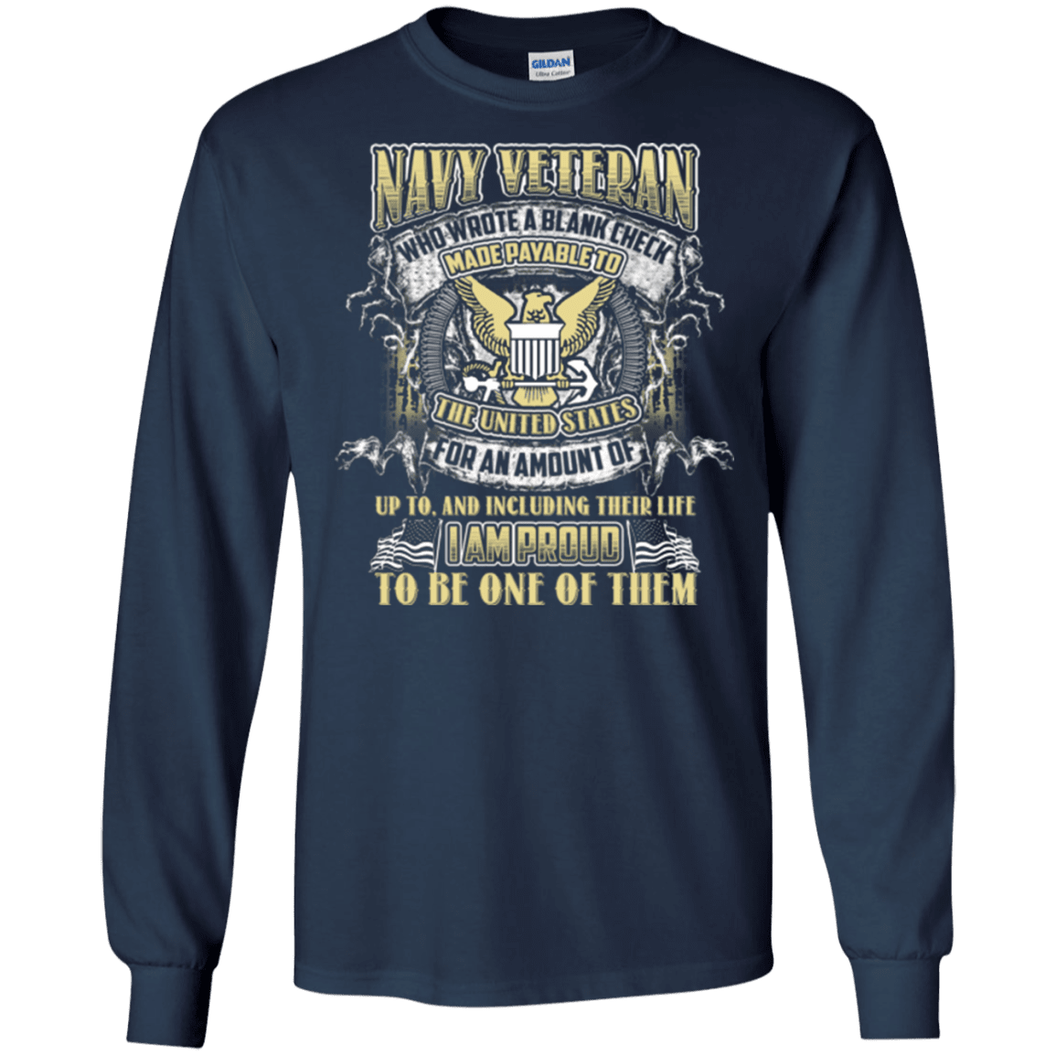 Military T-Shirt "Proud To Be NAVY VETERAN"-TShirt-General-Veterans Nation