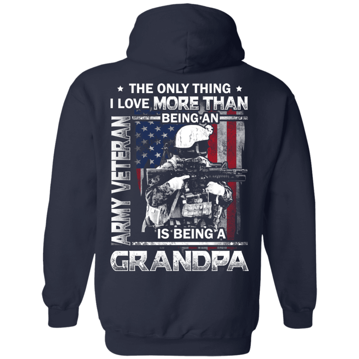 Army Veteran I love Being A Grandpa Men Back T Shirts-TShirt-Army-Veterans Nation