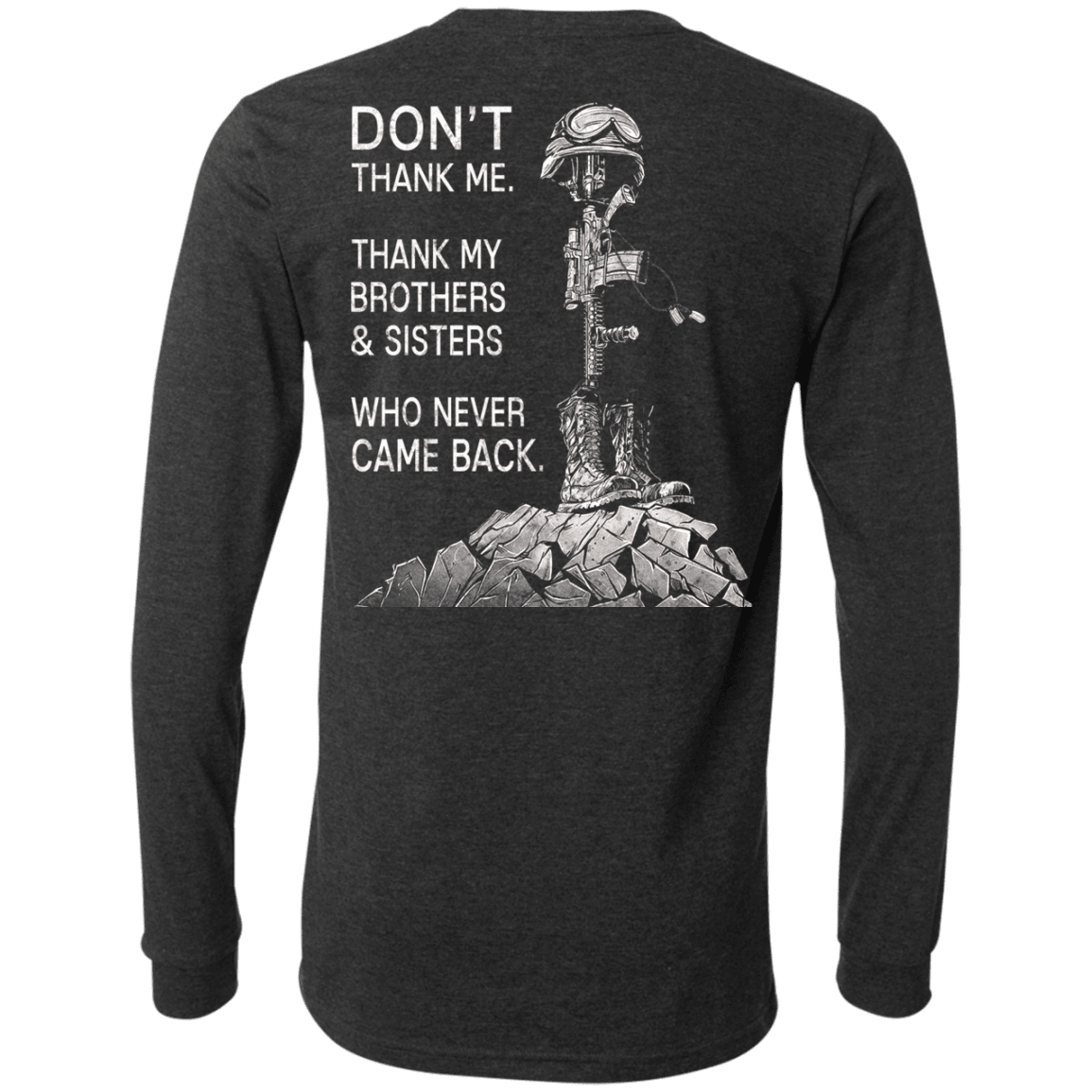 Military T-Shirt "Don't Thank Me - Thank my Brothers Sisters" - Men Back-TShirt-General-Veterans Nation