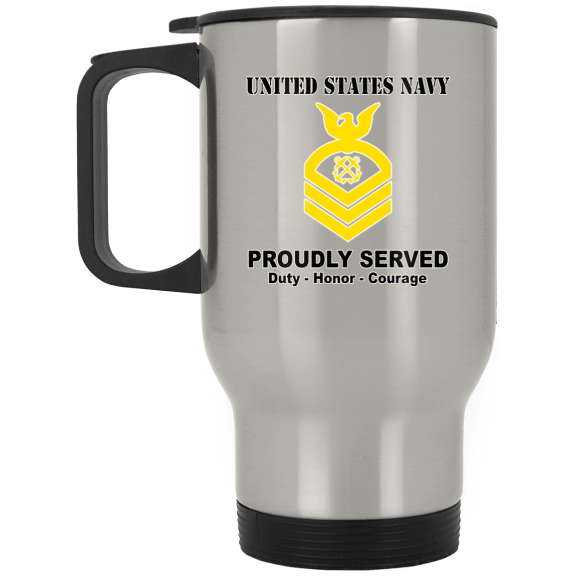 US Navy E-7 Chief Petty Officer E7 CPO Senior Noncommissioned Officer Ranks T shirt White Coffee Mug - Stainless Travel Mug-Mug-Navy-Collar-Veterans Nation