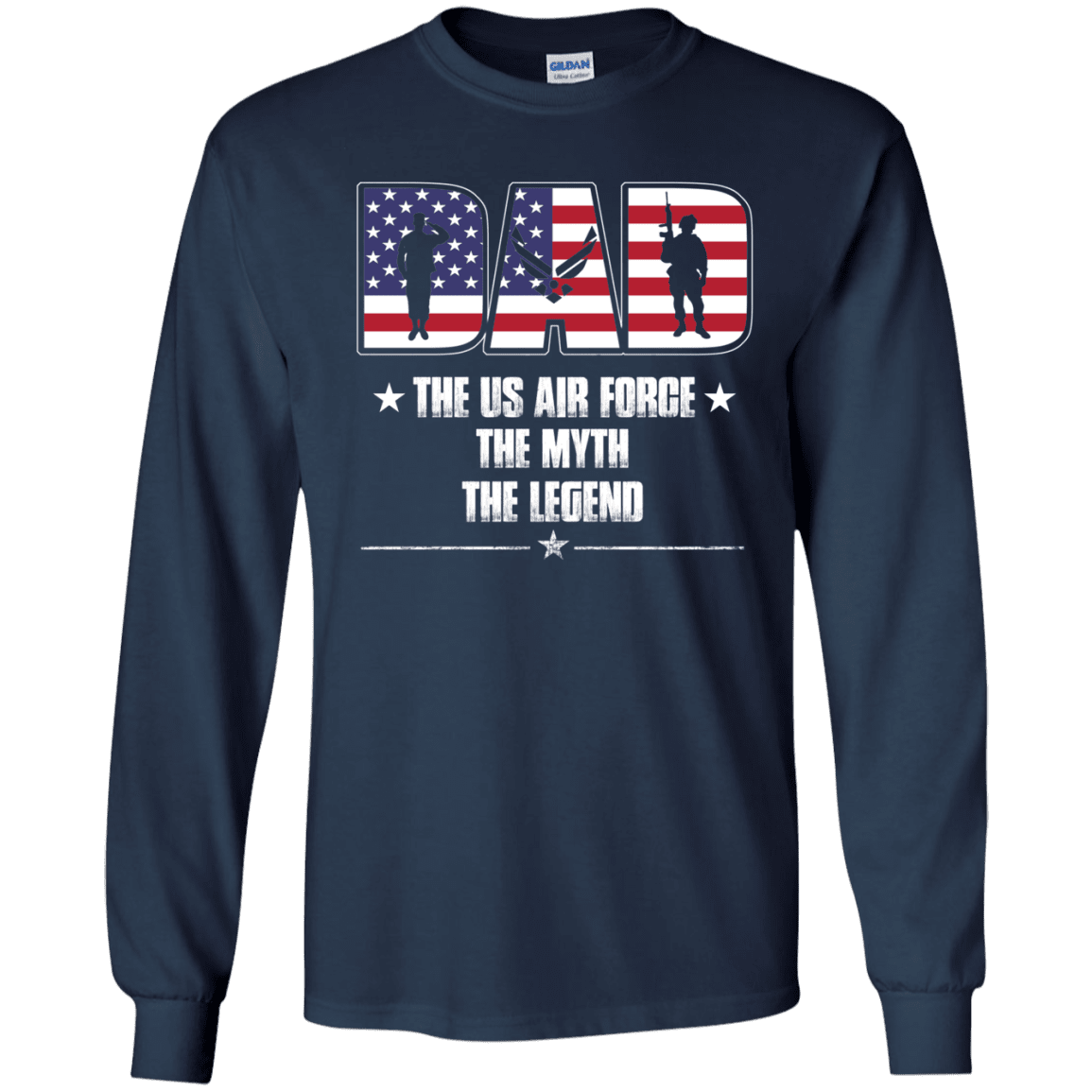 US Air Force Legend Dad Front T Shirts-TShirt-USAF-Veterans Nation