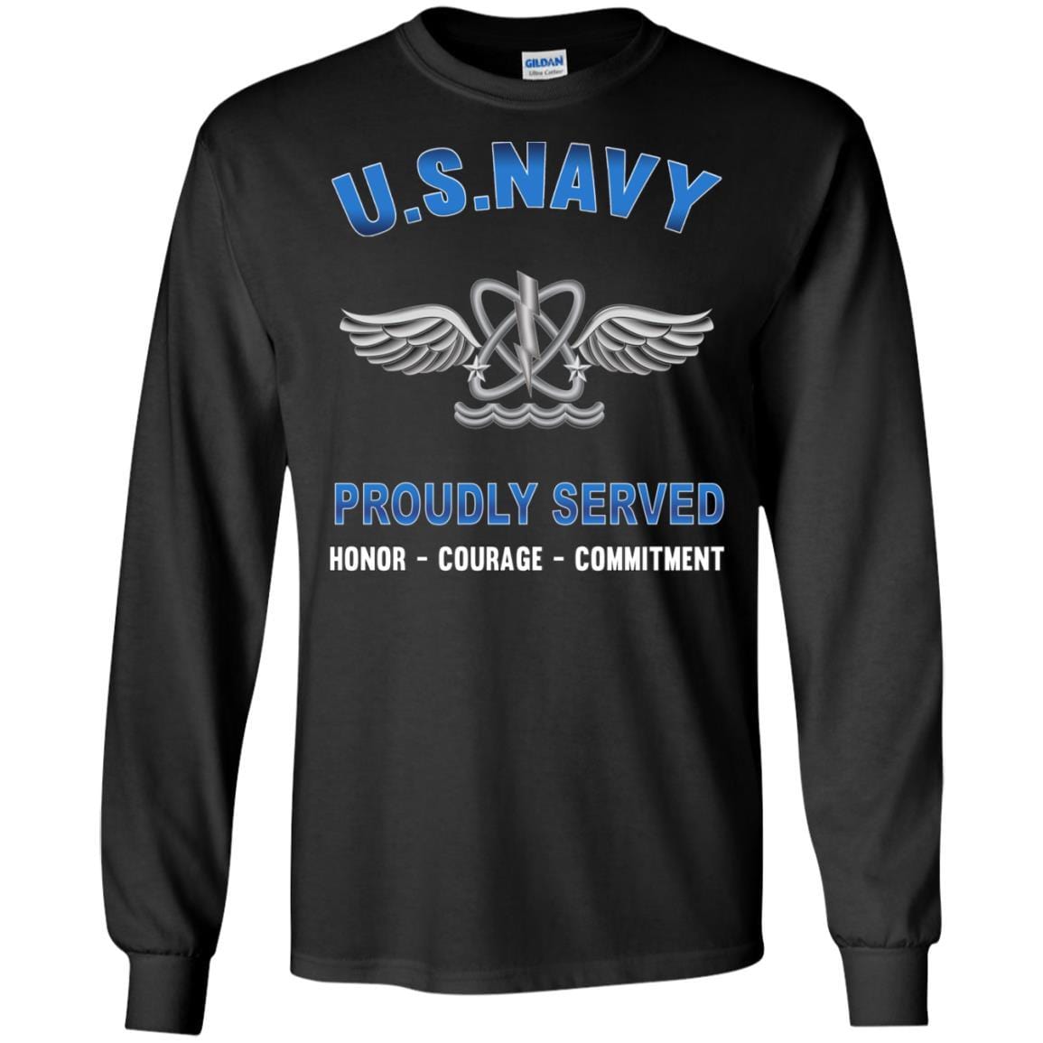 U.S Navy Naval aircrewman Navy AW - Proudly Served T-Shirt For Men On Front-TShirt-Navy-Veterans Nation