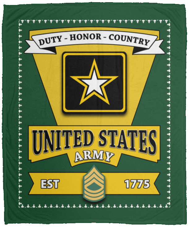 US Army E-8 Master Sergeant E8 MSG Noncommissioned Officer Blanket Cozy Plush Fleece Blanket - 50x60-Blankets-Army-Ranks-Veterans Nation