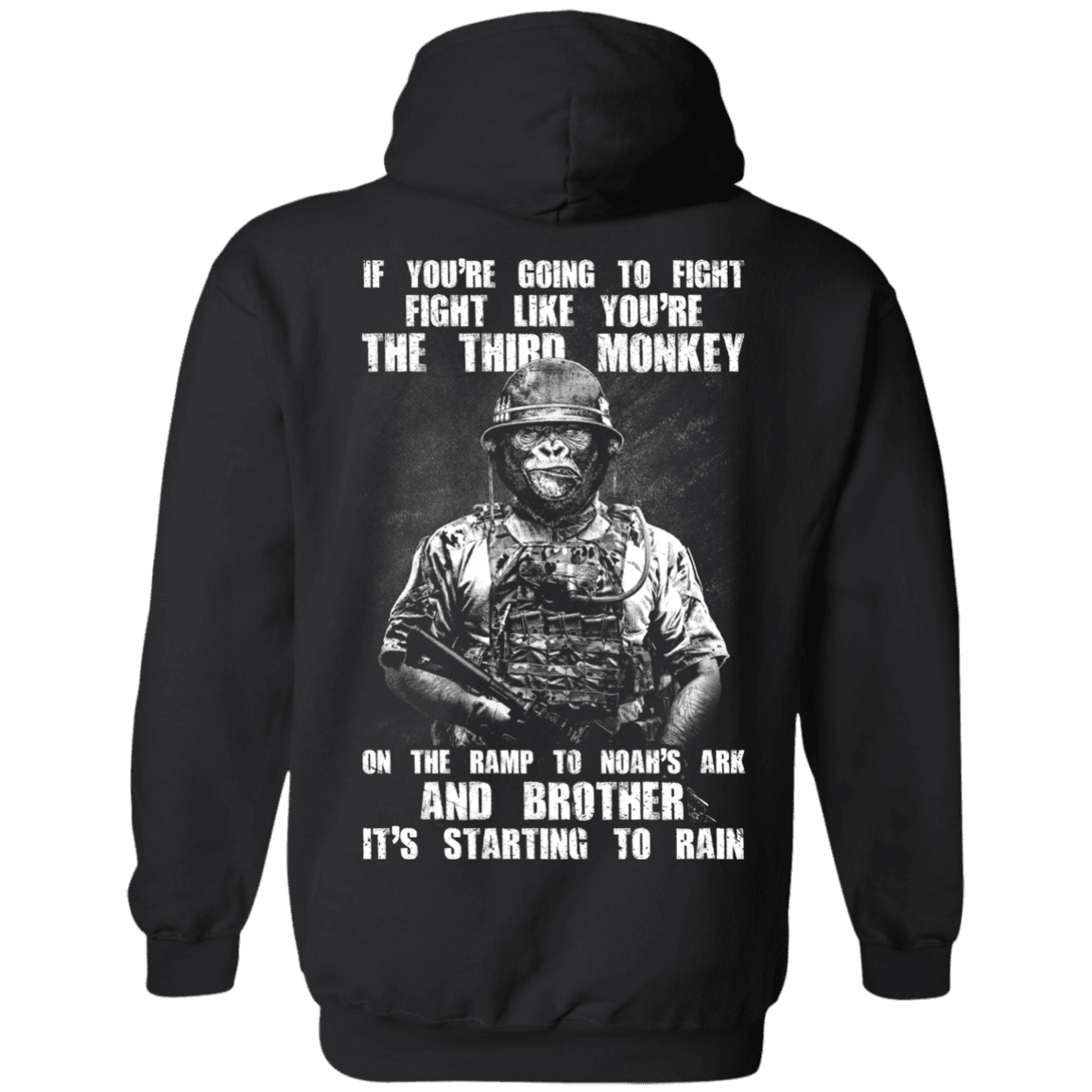 Military T-Shirt "The Third Monkey" - Men Back-TShirt-General-Veterans Nation