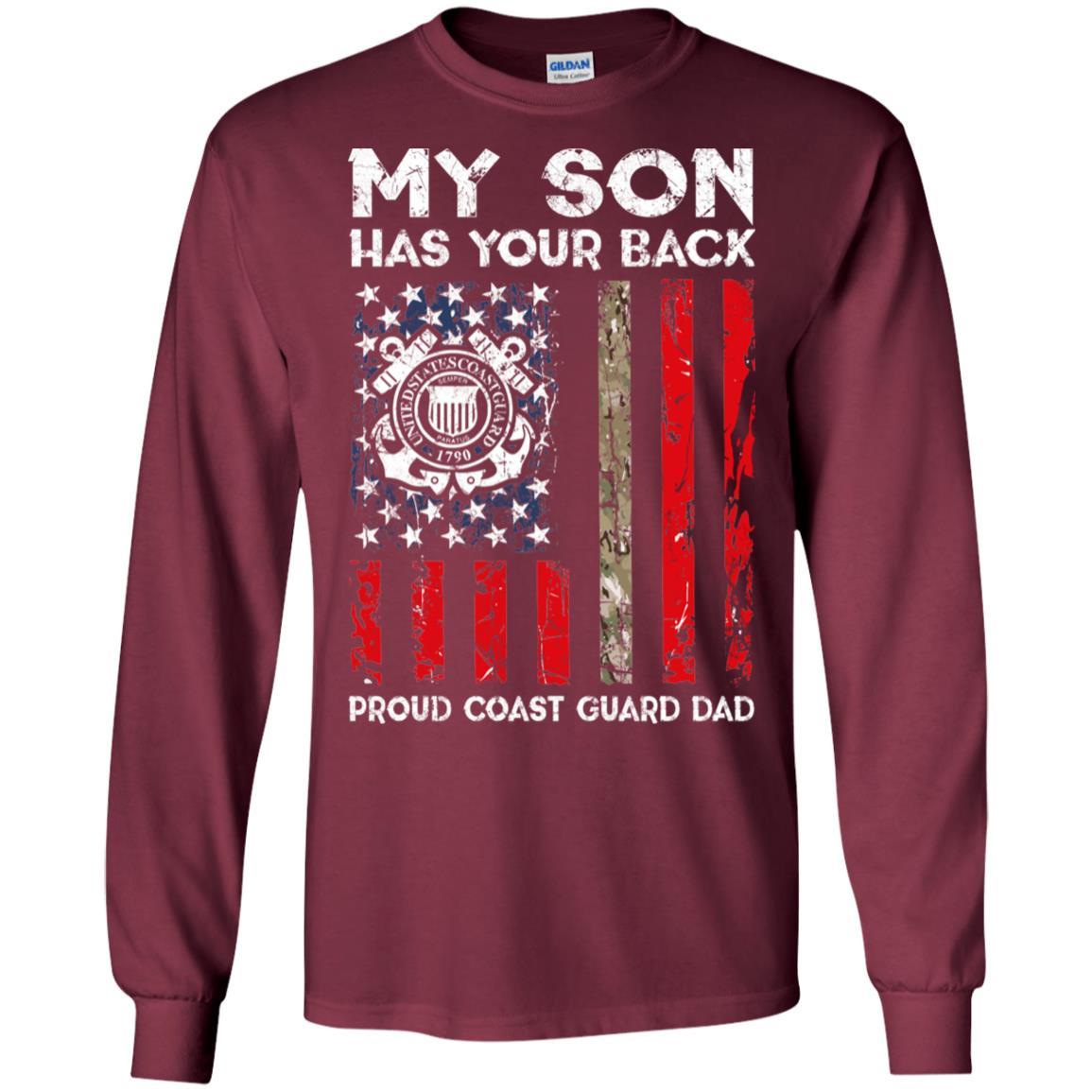 My Son Has Your Back - Proud Coast Guard Dad Men T Shirt On Front-TShirt-USCG-Veterans Nation