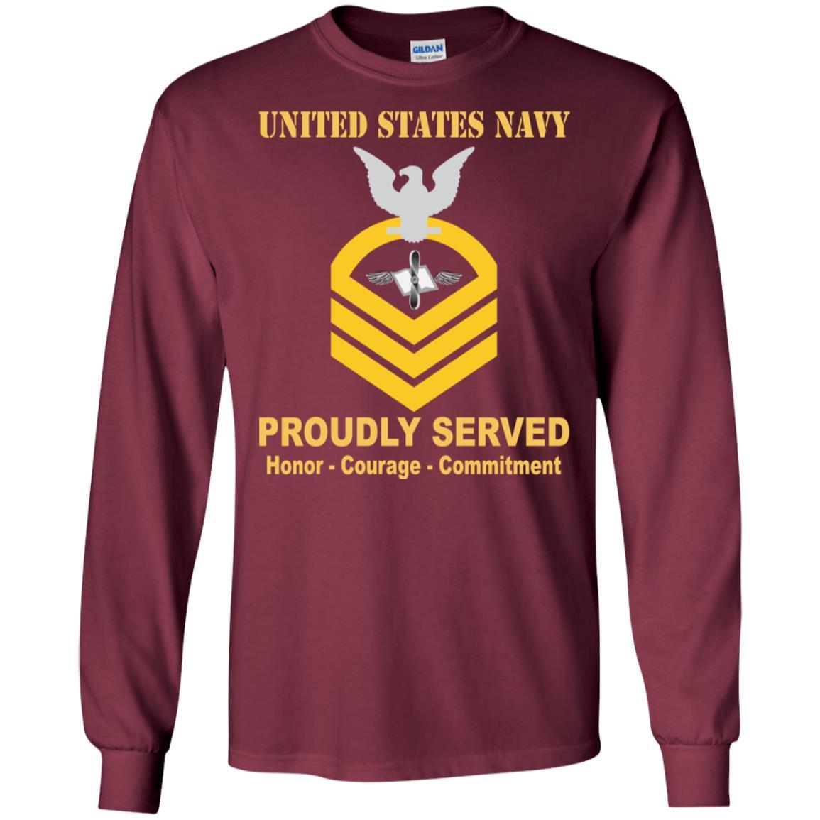 Navy Aviation Maintenance Administrationman Navy AZ E-7 Rating Badges Proudly Served T-Shirt For Men On Front-TShirt-Navy-Veterans Nation