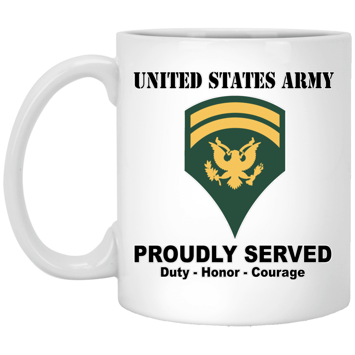 US Army E-6 SPC E6 Specialist Ranks White Coffee Mug - Stainless Travel Mug-Mug-Army-Ranks-Veterans Nation